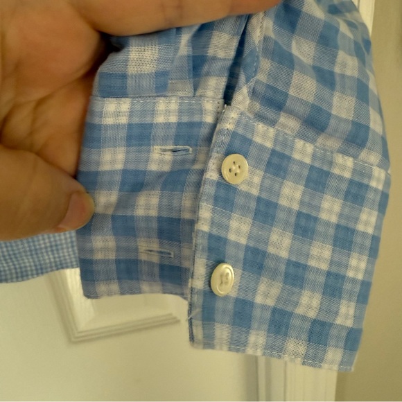 Favorite Daughter Gingham Ex-Boyfriend Oversized Button Down Medium Blue White - Picture 8 of 11